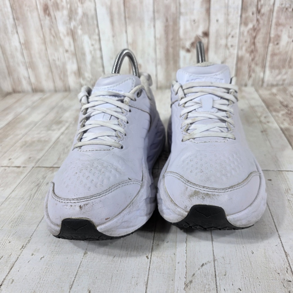Hoka One One Bondi SR White Leather Walking Shoes 1110521 WHT Womens 5.5 - Picture 2 of 8